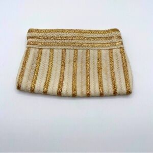 Garay Gold and White Clutch Purse Bag Party Gala Bag